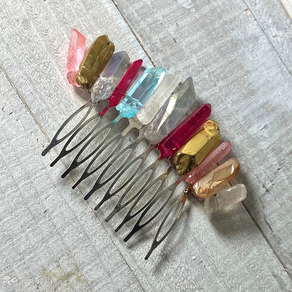 Whimsy Quartz Crystal Hair Comb